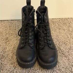 Zip up combat boots